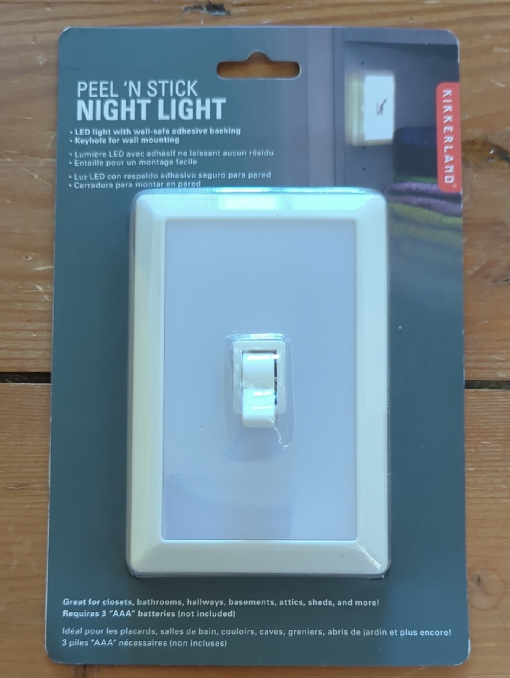 **FREE ADD ON**Kikkerland White Peel-and-Stick LED Night Light